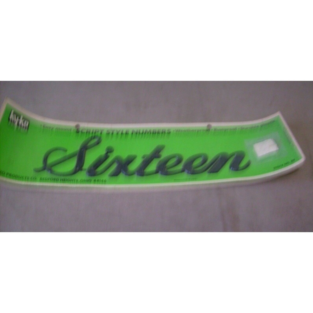 Hy-Ko SIXTEEN‎   House Address Script Style Spellout Numbers New Old Stock